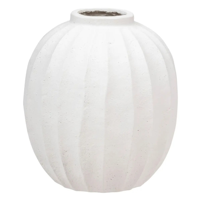 Vase boule "Amia" céramique blanc H44,5cm