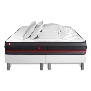 Pack matelas REGEN + sommiers blanc + Couette + 2 oreillers