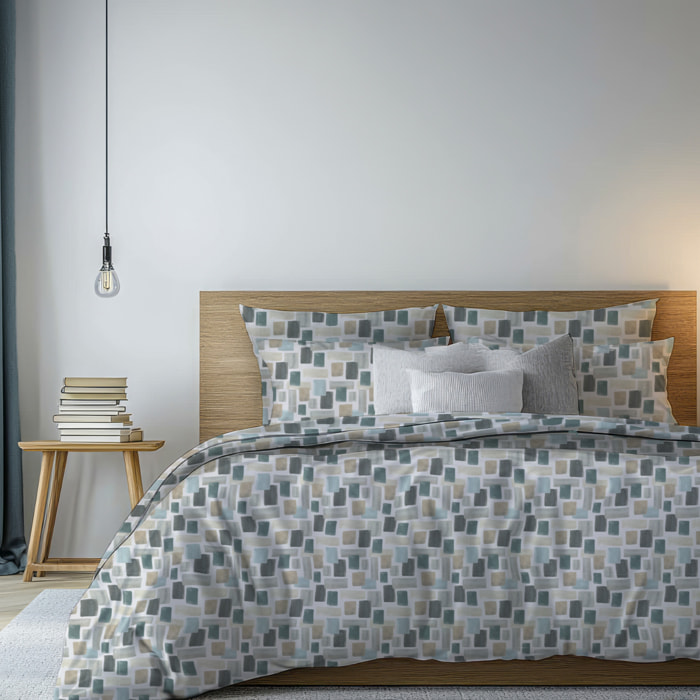 COTONISSIMI Completo Letto Glos in 100% puro cotone_Matrimoniale