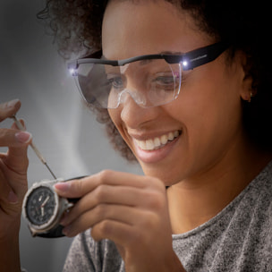 Gafas de Aumento con LED Glassoint InnovaGoods - Negro