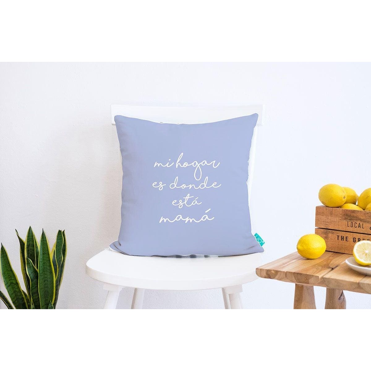Funda de cojín "Mi hogar es donde está mamá"