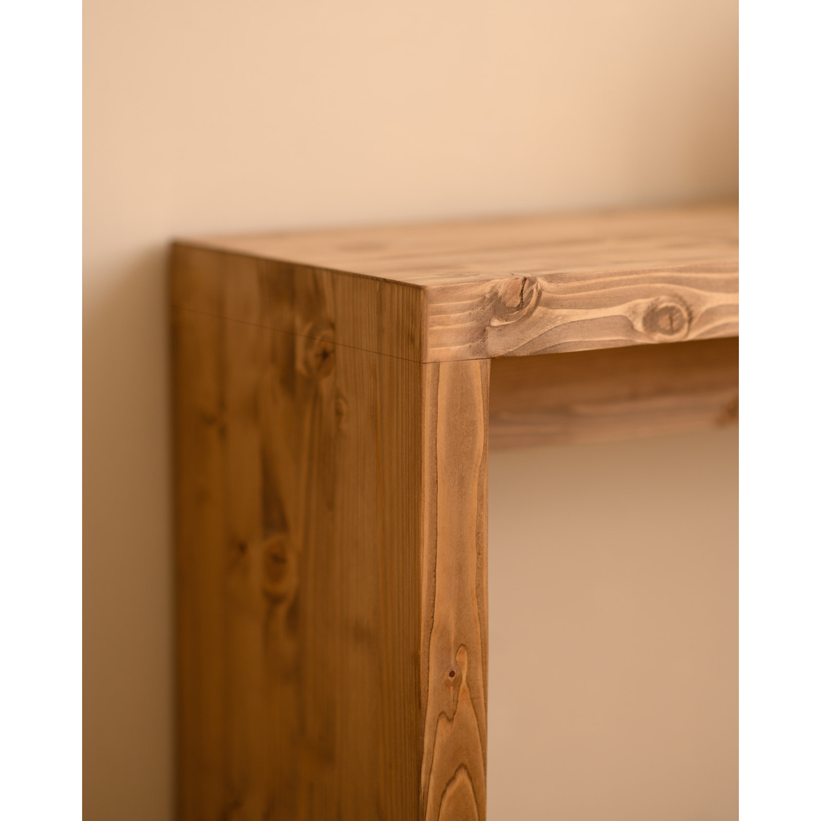 Console en bois massif ton chêne foncé 120x80cm Hauteur: 80 Longueur: 120 Largeur: 30