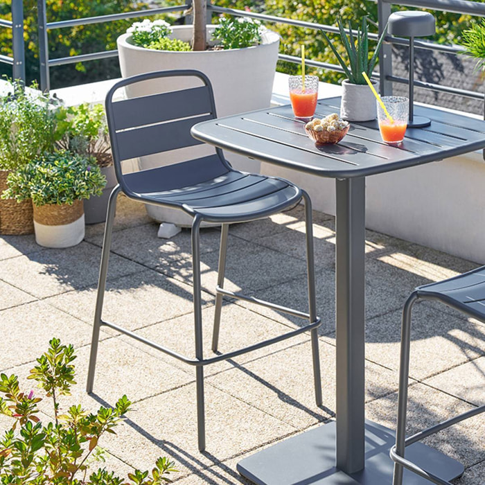 Chaise haute de jardin Alegoria empilable gris graphite