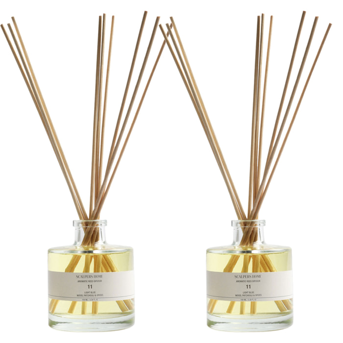 Set de 2 difusores mikado de 100ml aroma white lotus scalpers