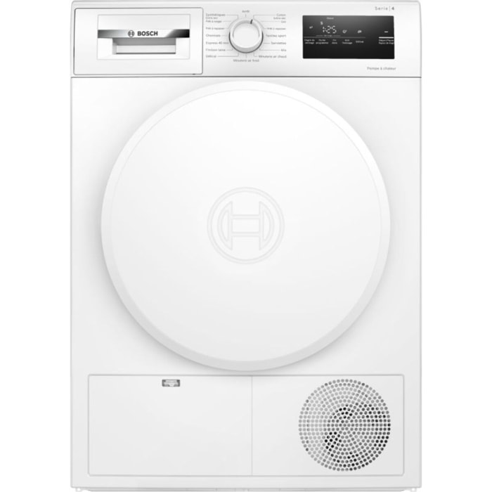 Sèche linge pompe à chaleur BOSCH WTH8300DFR, Série 4, Express 40 min