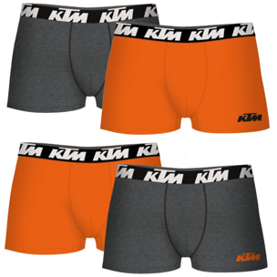 Set de 4 calzoncillos bóxer ktm  naranja y gris oscuro