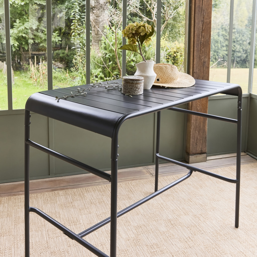 Table haute de jardin métal 4 places AMÉLIA