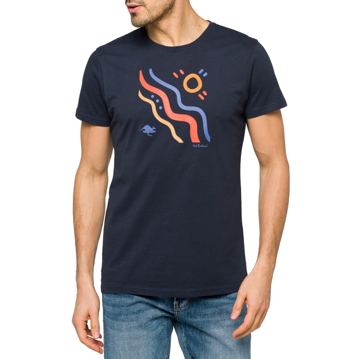 T-shirt in cotone 150 gr Hot Buttered Outback Blu Navy