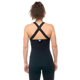 Camiseta de tirantes de mujer Leone Be Glam con cordones cruzados en la espalda