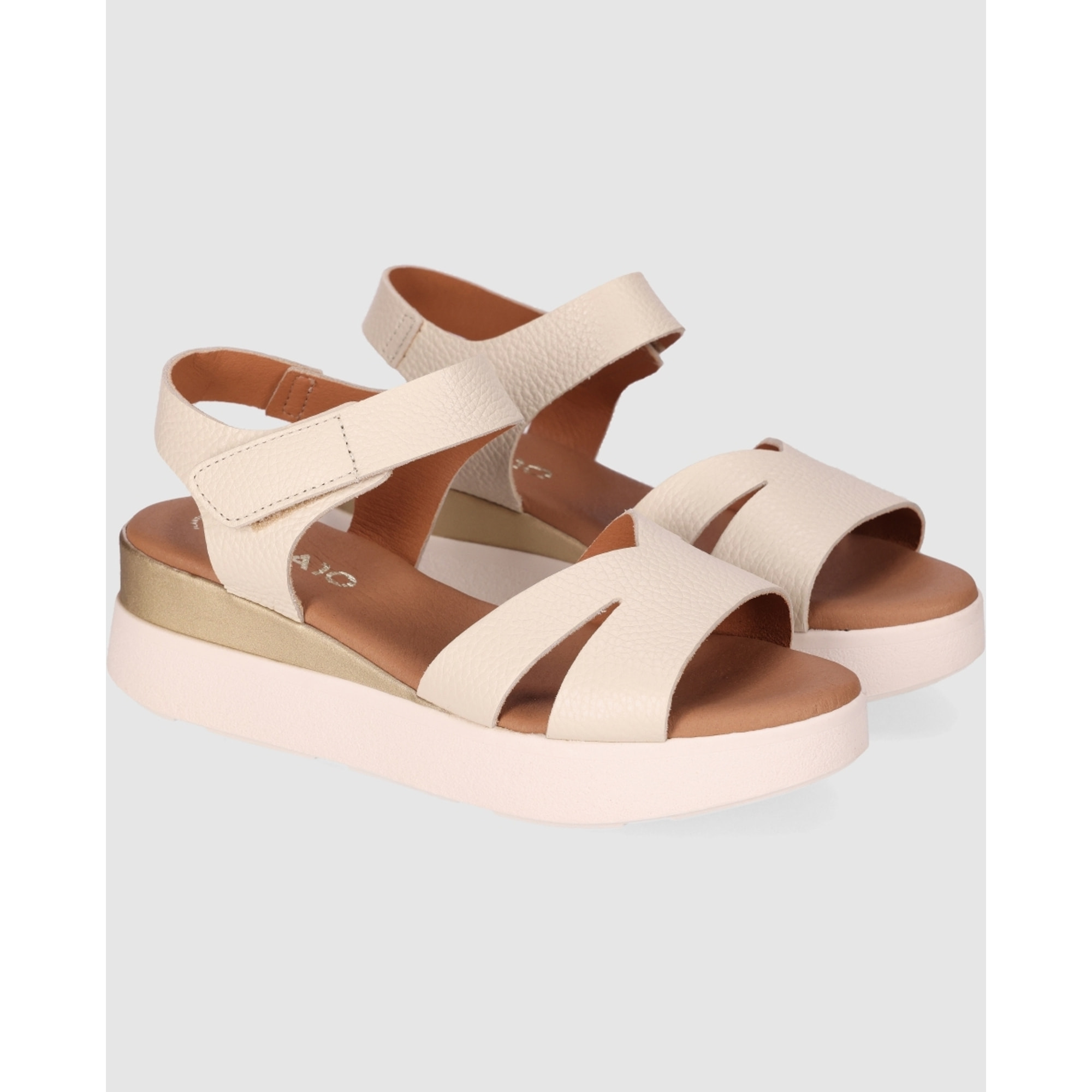 Sandalias de Piel - Hielo - Tacón: 4 cm