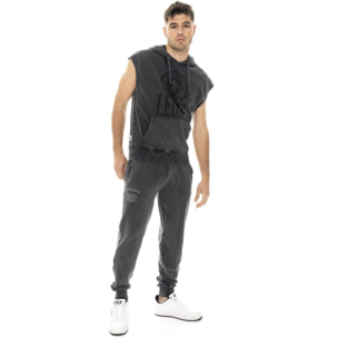 Pantalone da uomo non garzato in tessuto lavato Leone Old Wash
