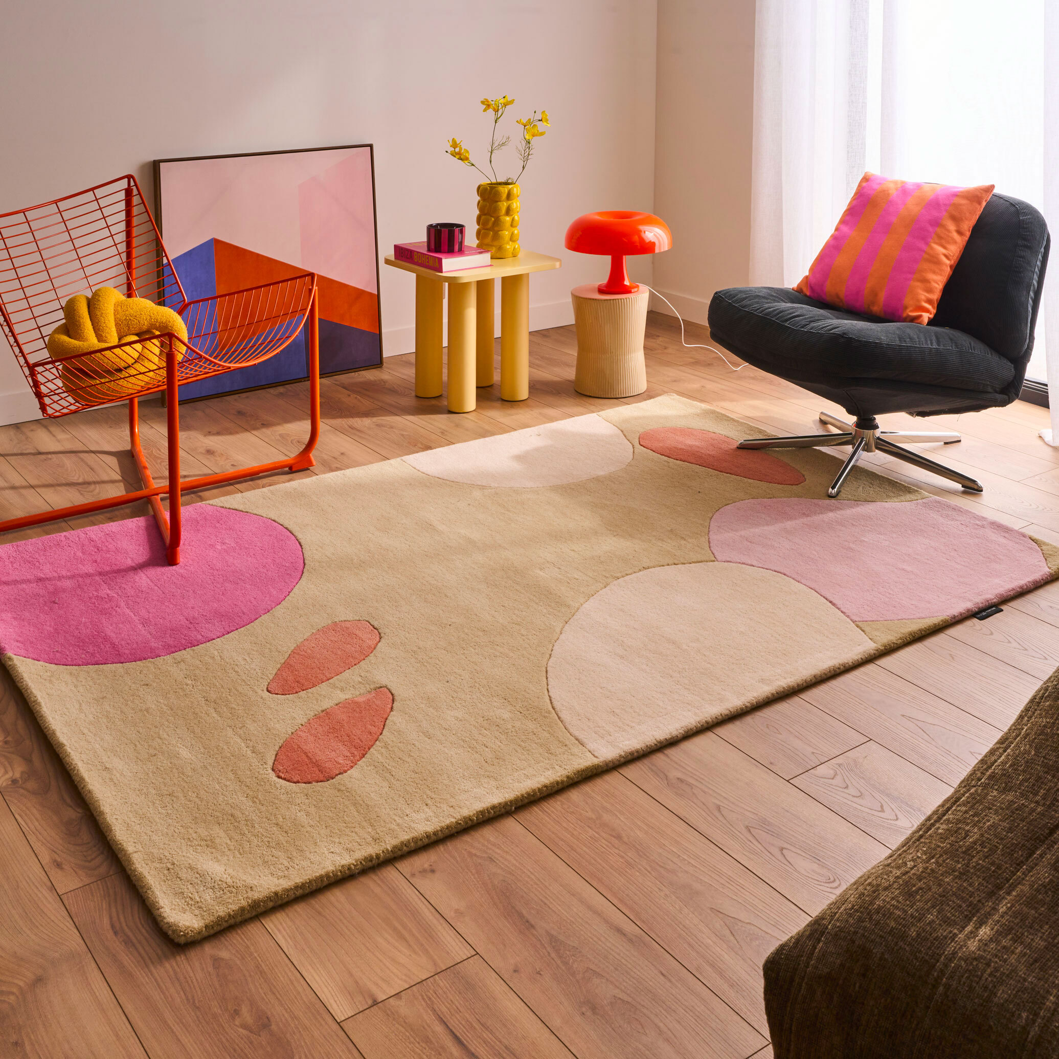 PANTONE - Tapis en laine fait main NUAGE SUCRE pastel