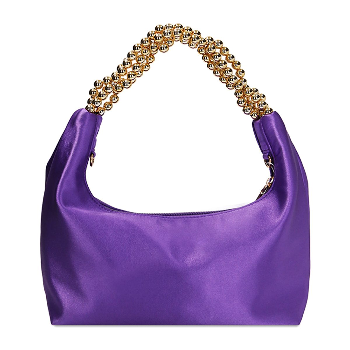 Borsa a mano viola in raso