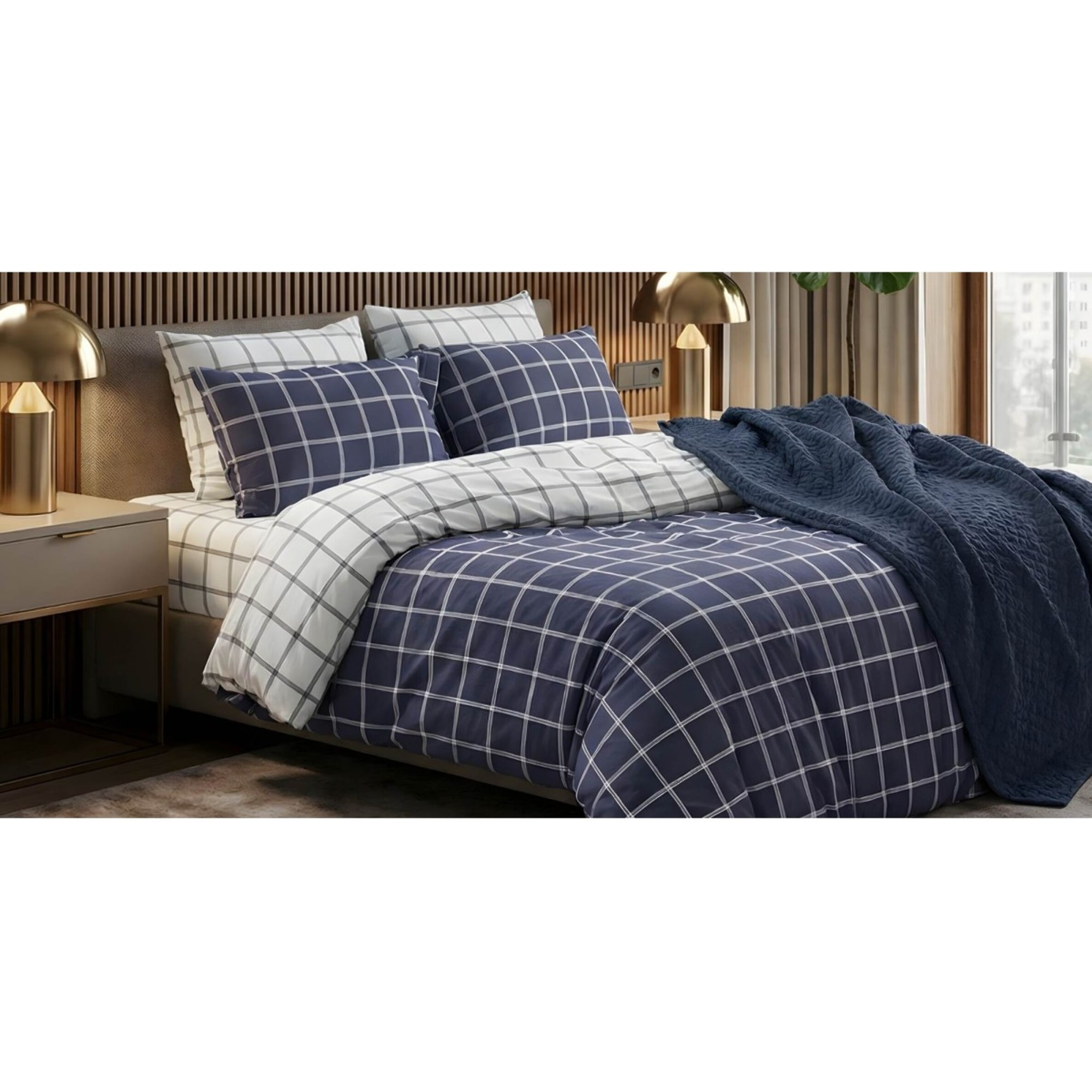 Parure housse de couette et taie(s) d'oreiller coton imprimé