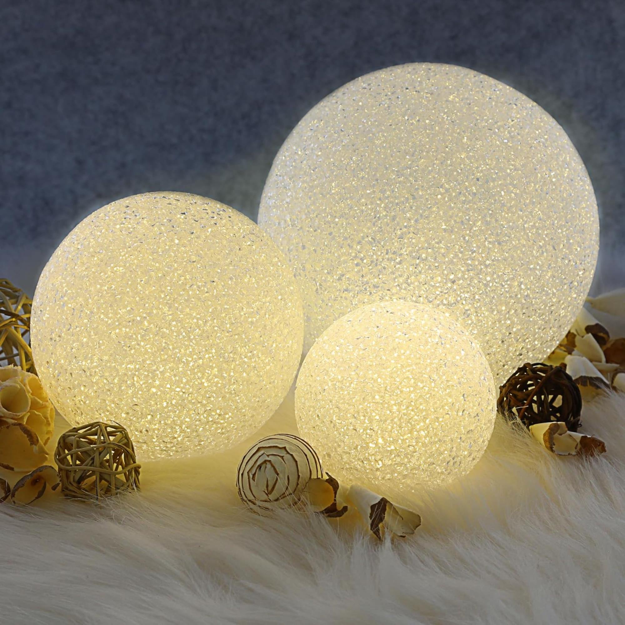 bola de eva con led blanco cálido 18x18x17,2cm