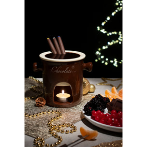 Servizio fonduta per cioccolato Excelsa – Chocolate, Ceramica Marrone