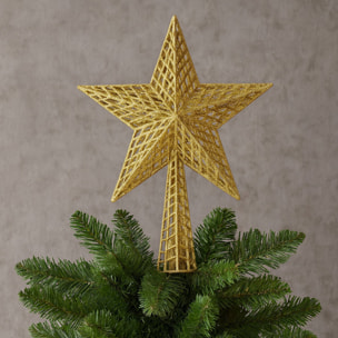 estrella de árbol de navidad brillante h.38cm en color oro