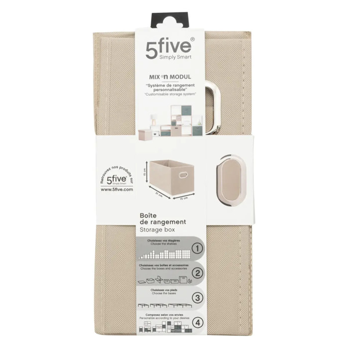 Panier tissu 15x31cm "Mix N' Modul" lin