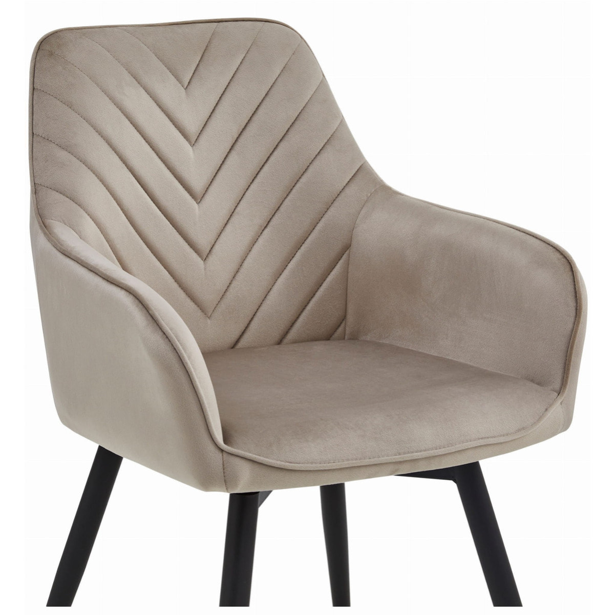 Sedia girevole Nana360 in velluto beige scuro