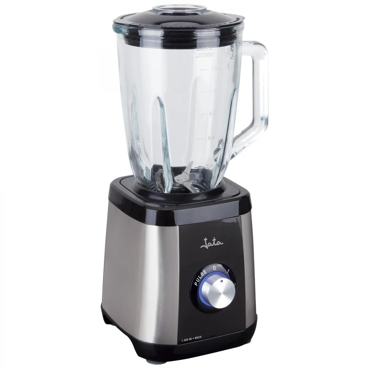 Batidora de vaso JATA BT604N de 1300 W. 4 cuchillas. 2 velocidades + pulse. Pica hielo