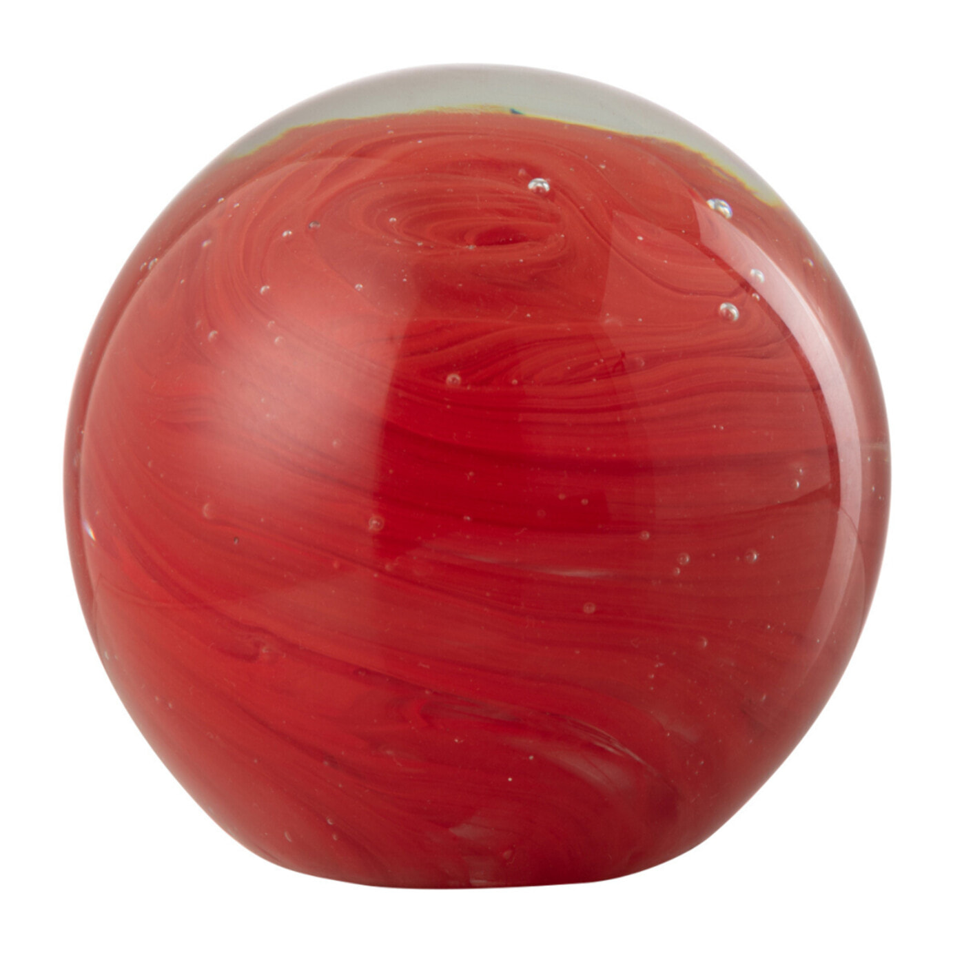 J-Line presse-Papier Twister Rond - verre - rouge - small