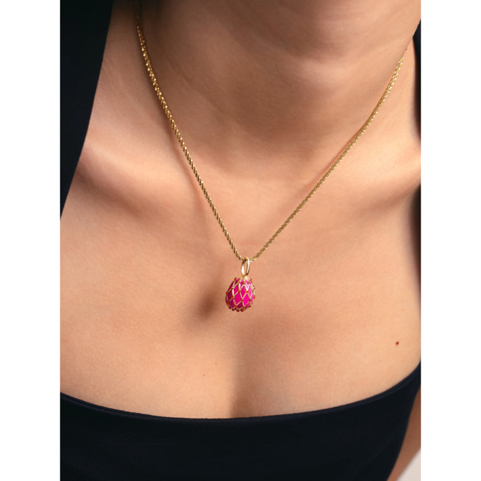Charm Easter Egg Pink Baño Oro