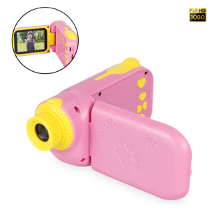 Fotocamera digitale per bambini di foto e video con giochi. Schermo pieghevole da 2,4". 12 mpx e video Full HD.