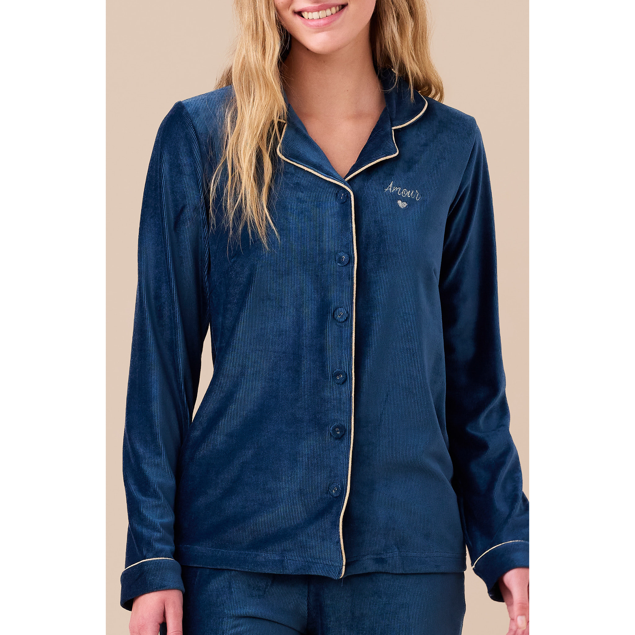Pigiama donna ciniglia a coste articolo velvet. Noidinotte