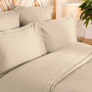 Drap-housse - percale - beige lin - 180x200 cm