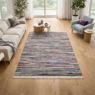 Tapis kilim tissé en coton motif ethnique FOPI