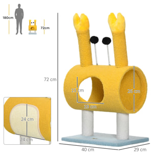 Árbol Rascador para Gatos Postes Forma de Cangrejo Bolas Divertidas 40x29x72 cm