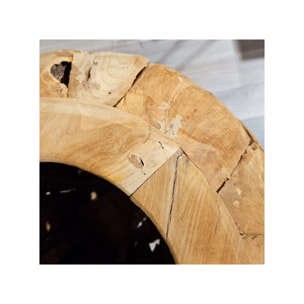 Vase décoratif bois de teck massif H. 59 cm artisanale - VIENNE