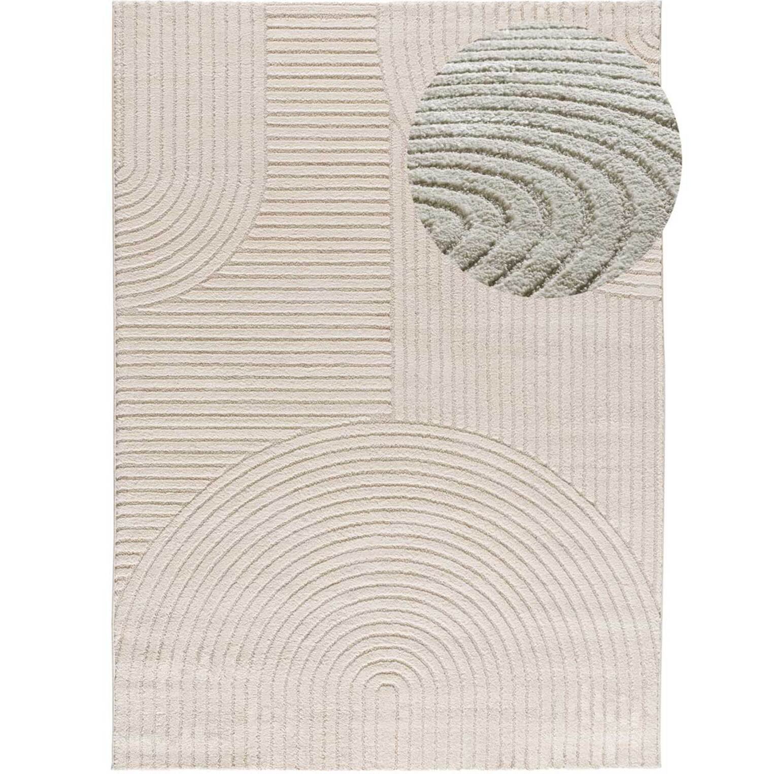 VERONA Alfombra geométrica con relieve en color crema, varias medidas disponibles.