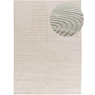 VERONA Alfombra geométrica con relieve en color crema, varias medidas disponibles.