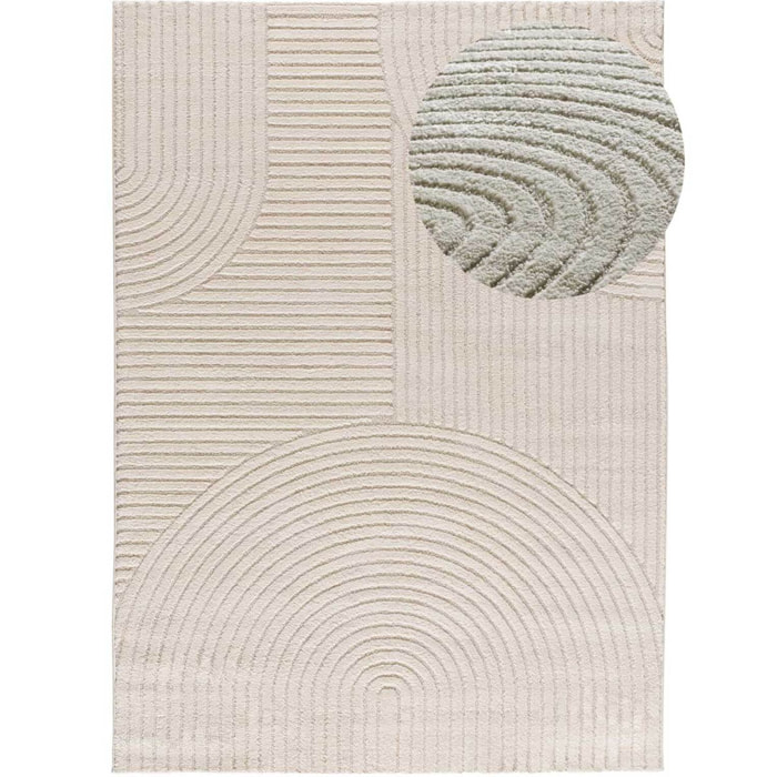 VERONA Alfombra geométrica con relieve en color crema, varias medidas disponibles.