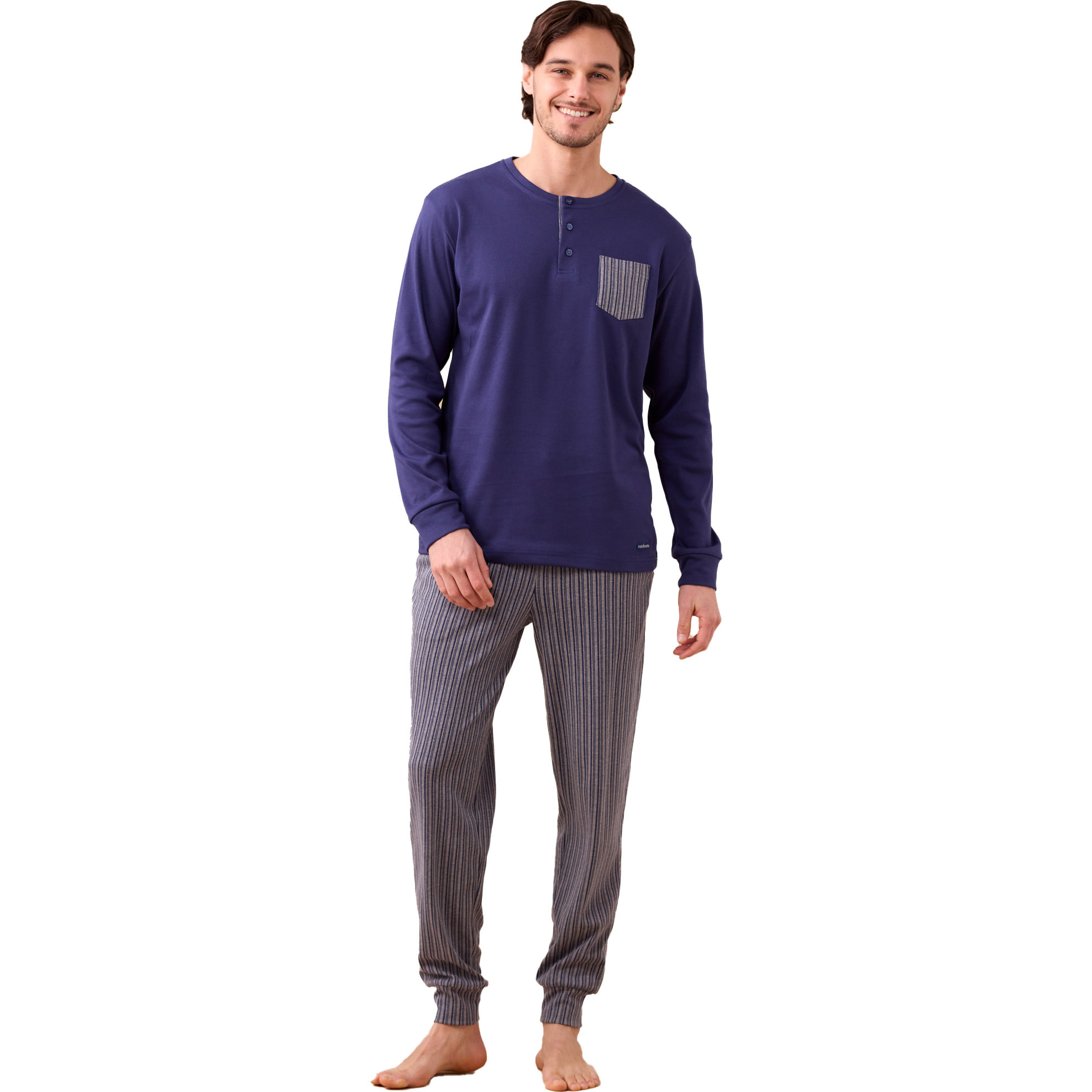 Pigiama uomo caldo cotone felpato articolo stripes. Noidinotte