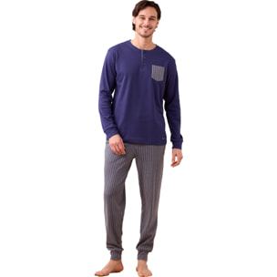 Pigiama uomo caldo cotone felpato articolo stripes. Noidinotte