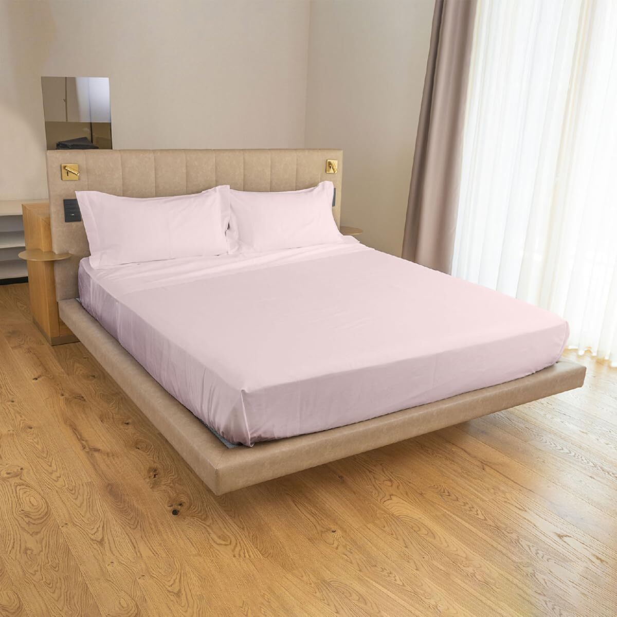 Completo lenzuola in cotone - Rosa