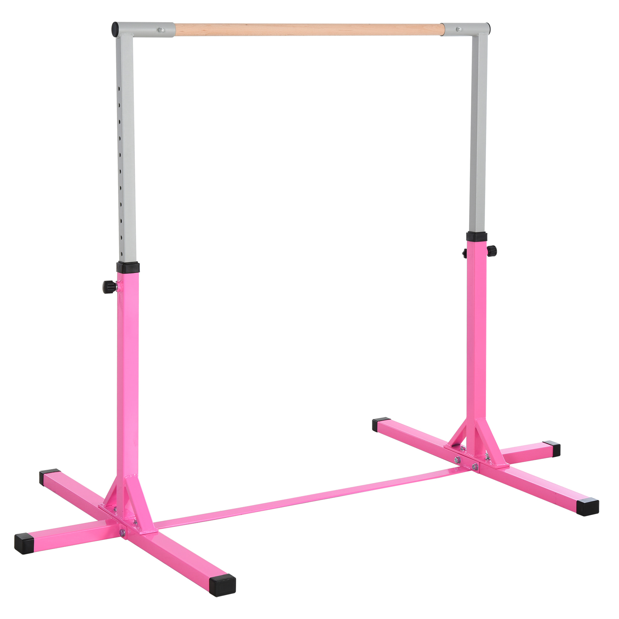 Barra de Gimnasia para Niños de +3 Años Barra de Entrenamiento con Altura Ajustable 92-150 cm Barra Horizontal de Gimnasia Carga 75 kg 197x121x150 cm Rosa