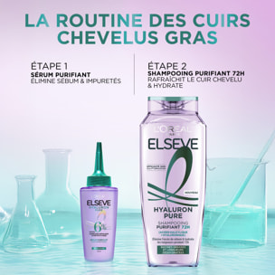 Lot de 12 - L'Oréal Paris Elseve Hyaluron Pure Shampooing Purifiant 72H 300ml