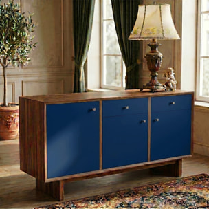 Rouleau adhésif décoratif Vinyle au Mètre - Bleu fonce - Sticker Lavable Imperméable Mur Cuisine Meubles