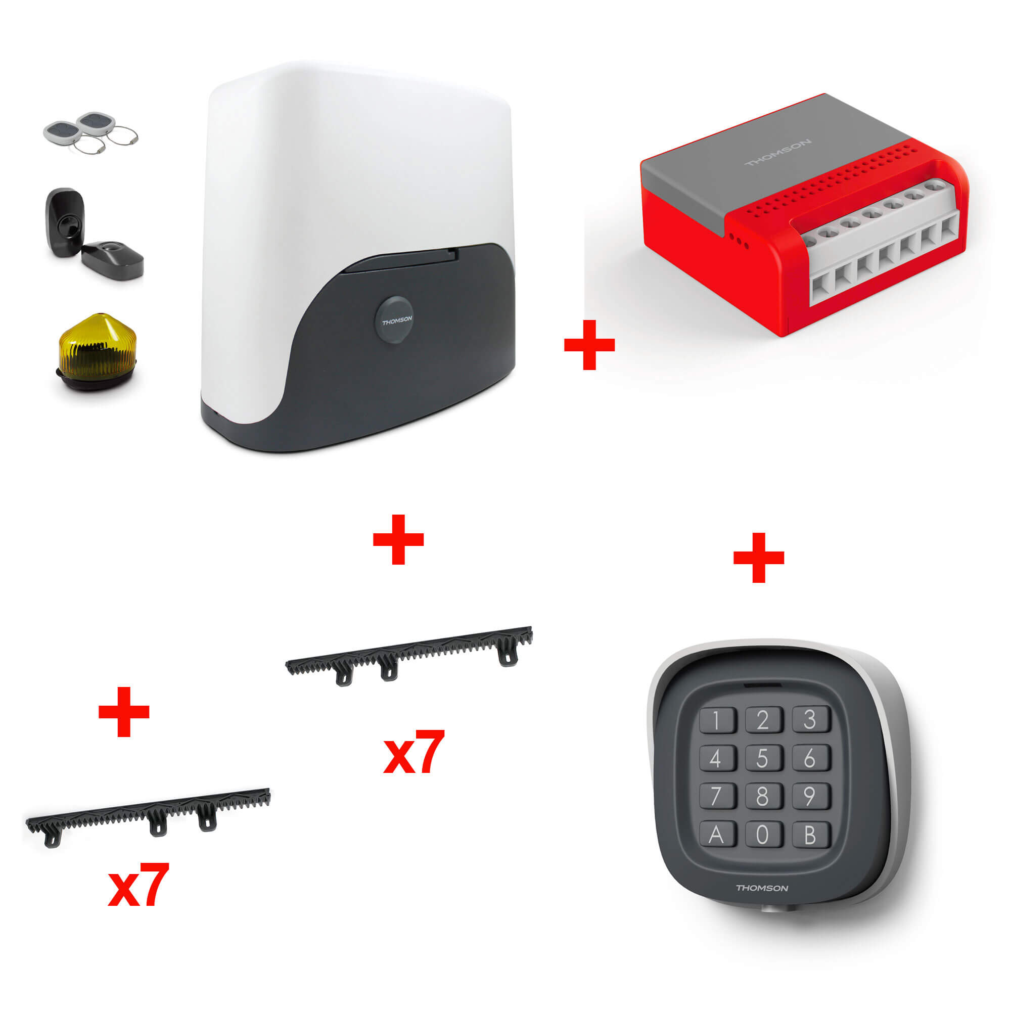 Kit motorisation pour portail coulissant - Thomson - 500044 - 1 motorisation Thomson + 1 kit de cré