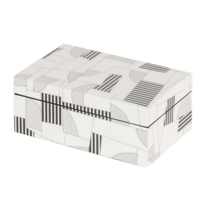 Caja Mdf Gris Blanco 20x12x8 Cm