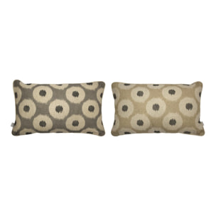 Lot de 2 housses de coussin VIGO - lin/gris