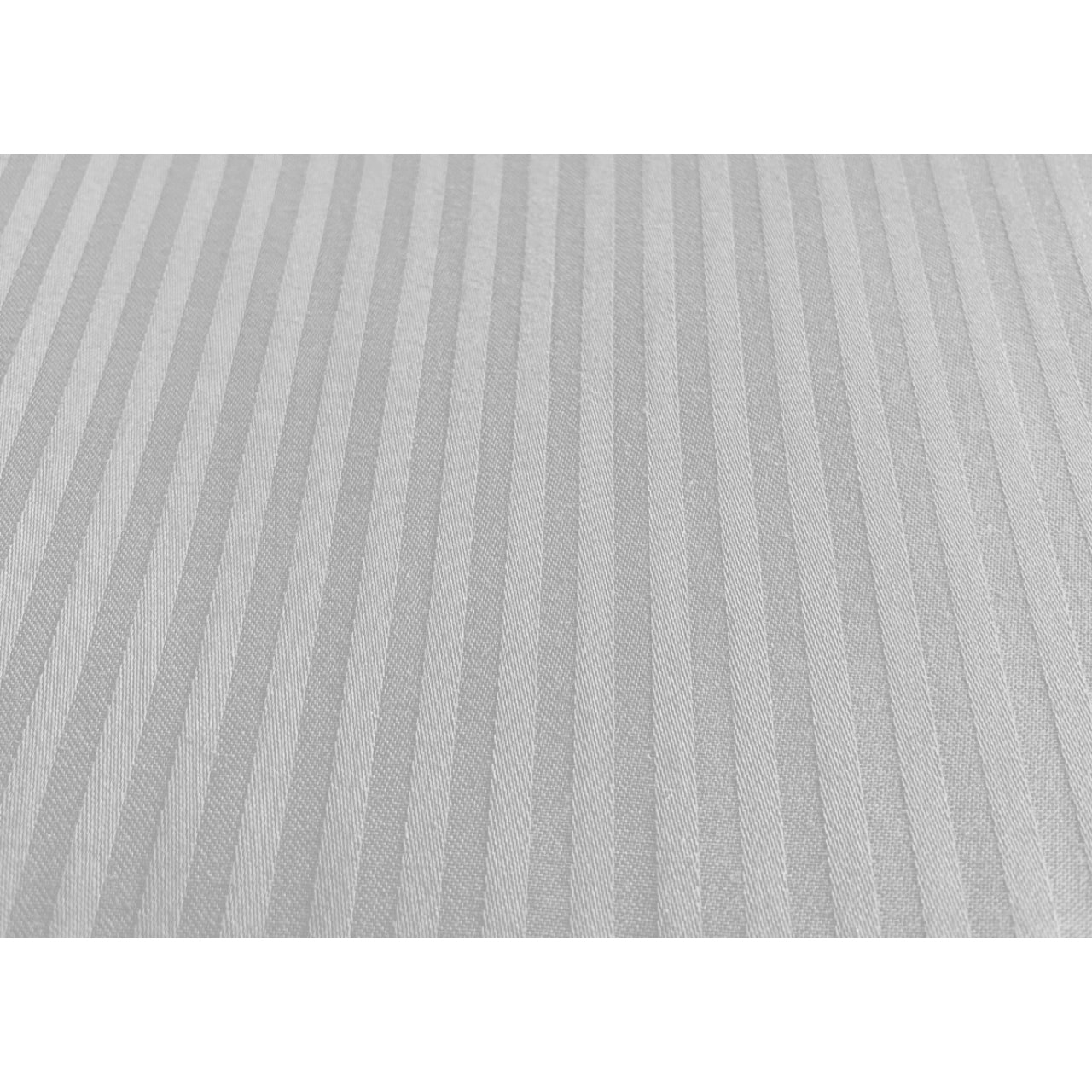 Completo Lenzuola 100% Raso Cotone Rigato 5mm Tinta Unita Grigio