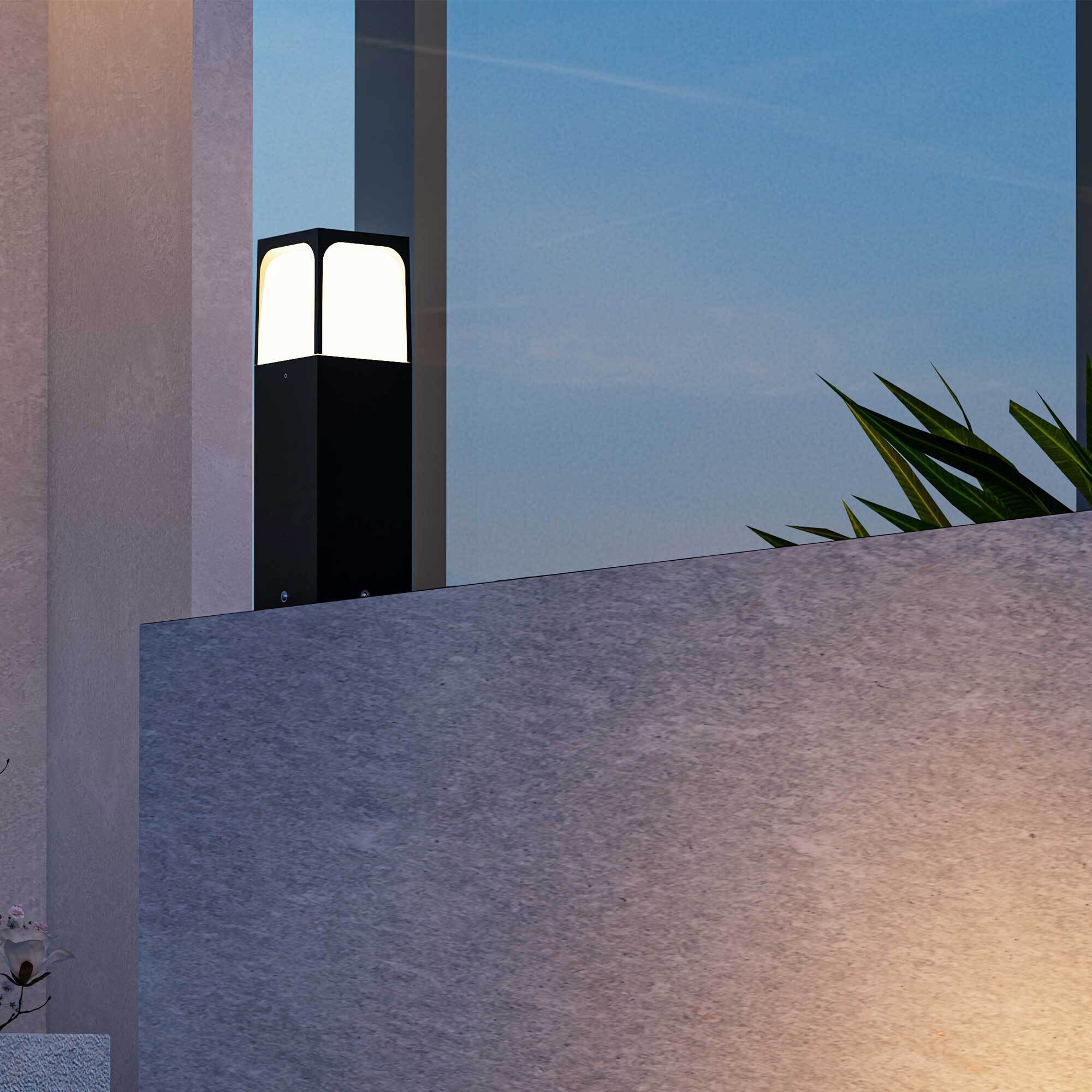 FORLIGHT Veta baliza exterior negra para bombilla E27