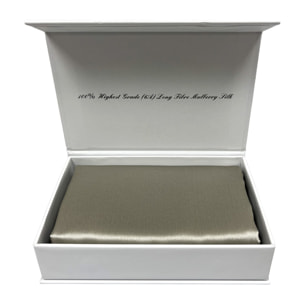 Federa 100% Seta Di Gelso 6A 22 Momme A Sacchetto Tinta Unita Tortora