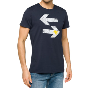 T-shirt in cotone 150 gr Hot Buttered Direction Blu Navy.