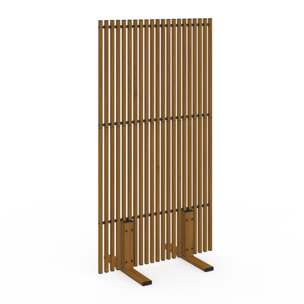 Paravent extérieur ajouré en métal effet bois 150x80cm
