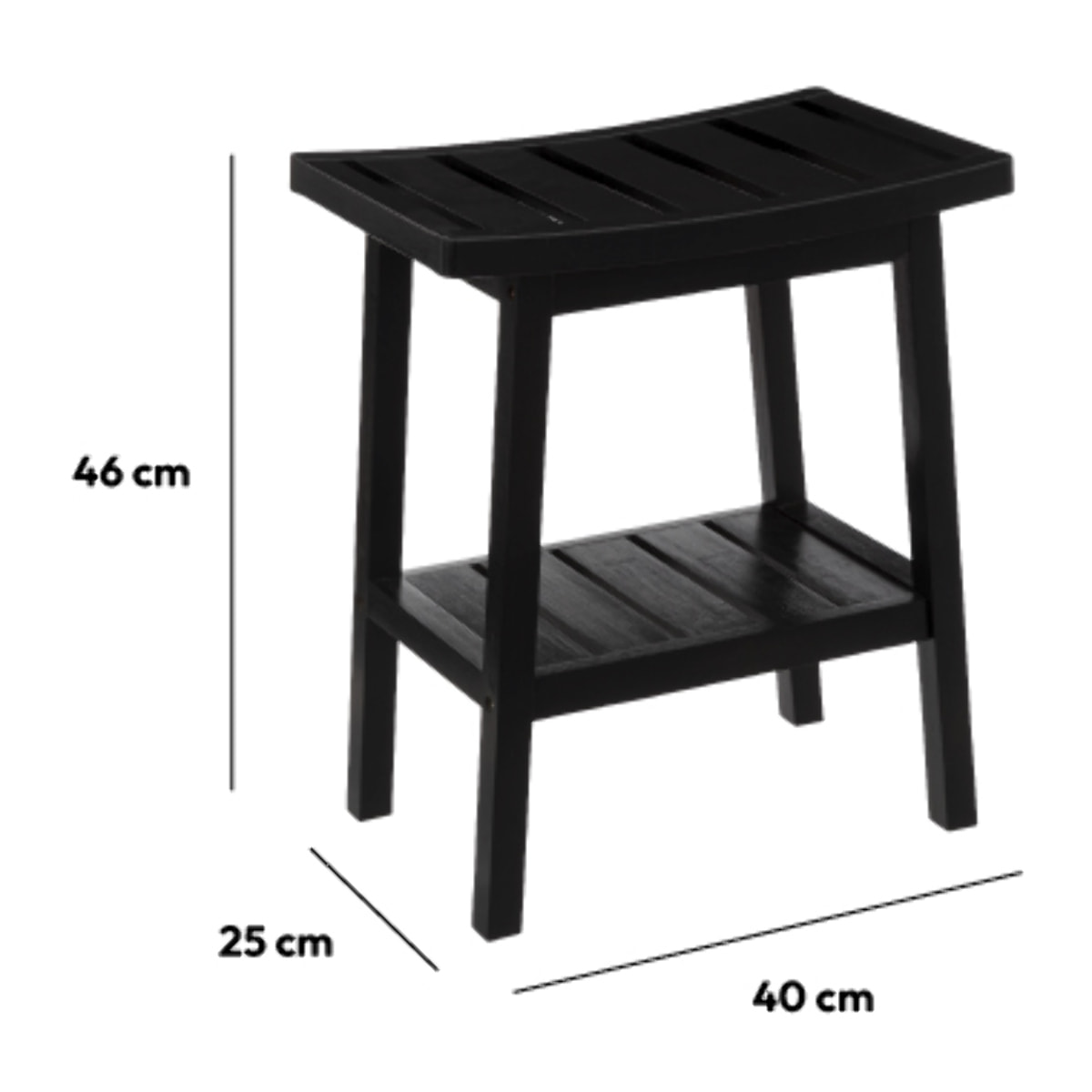 Tabouret rangement bambou noir